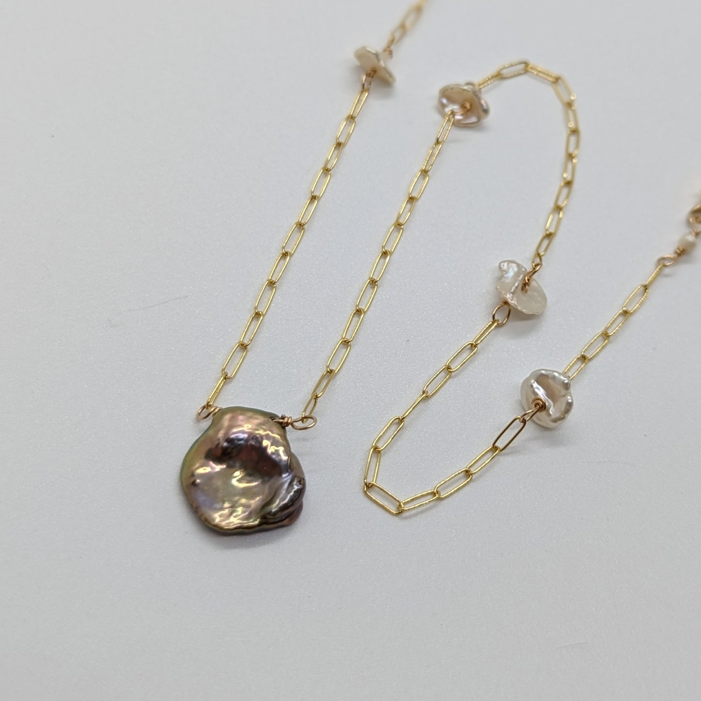 Keshi Pearl Satellite Necklace