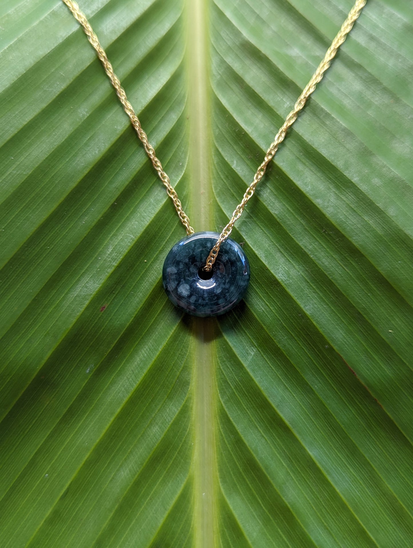 Snowflake Jade Necklace - Darker