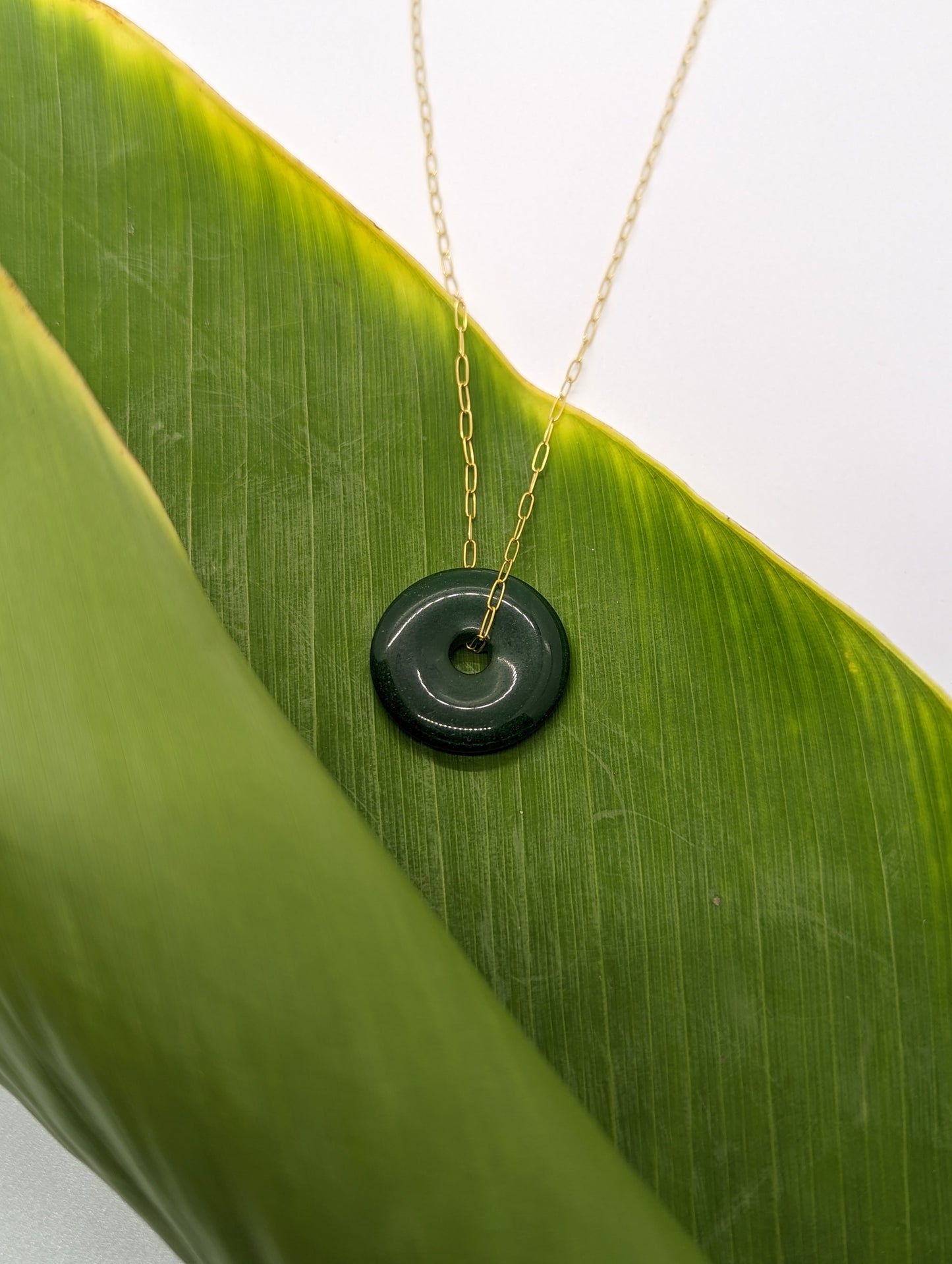 Large Olive Green Jade Necklace