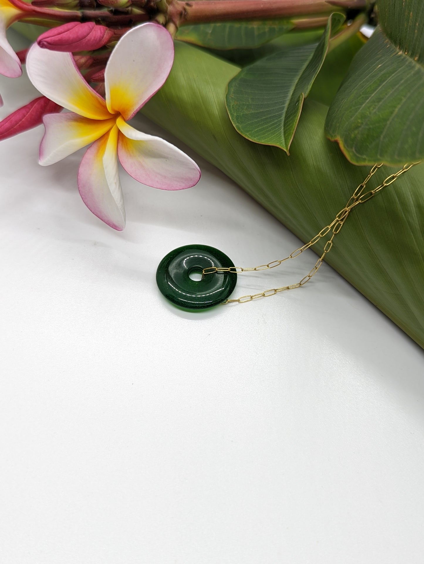 Large Olive Green Jade Necklace