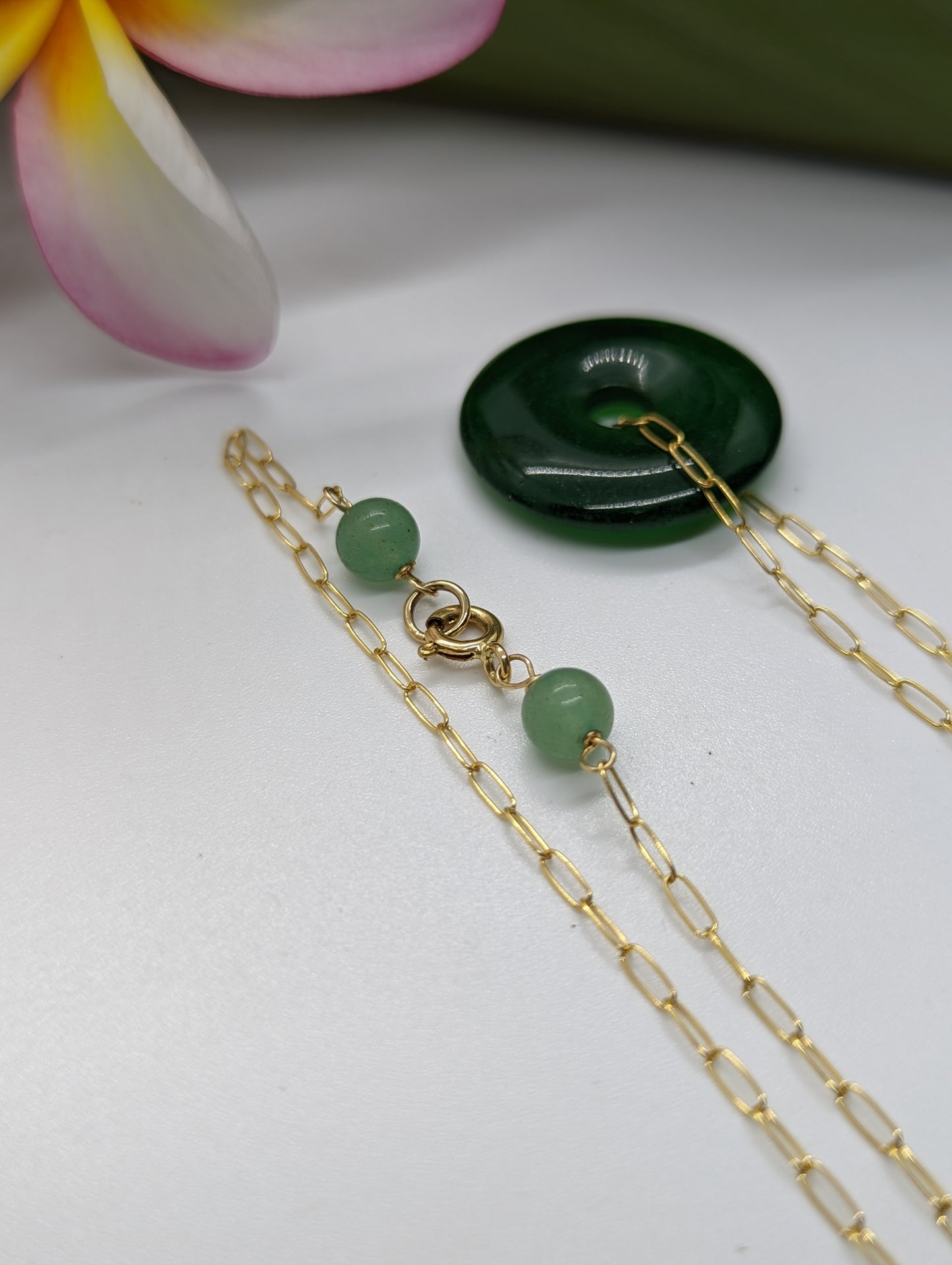 Large Olive Green Jade Necklace