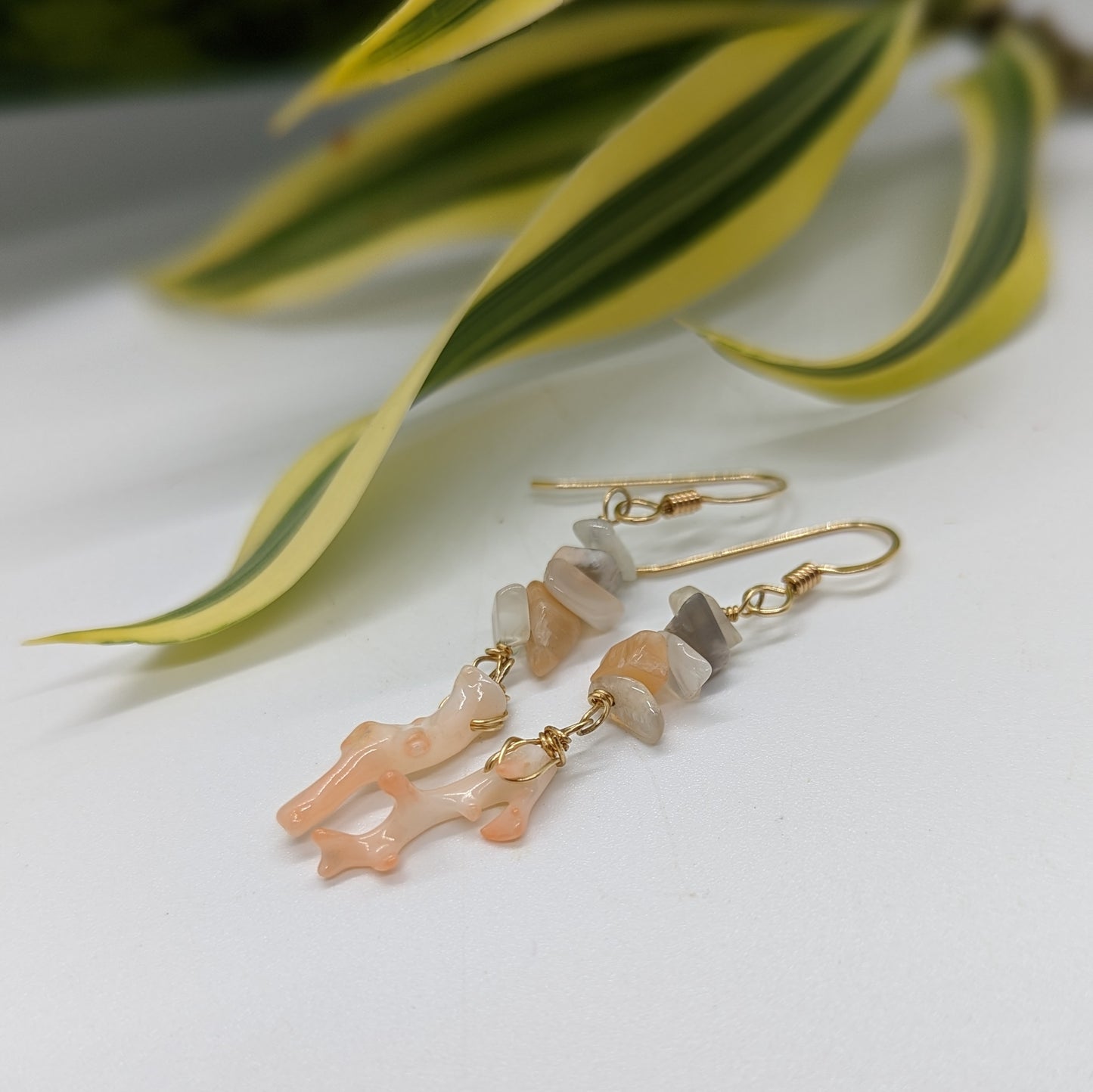 Pink Coral & Moonstone