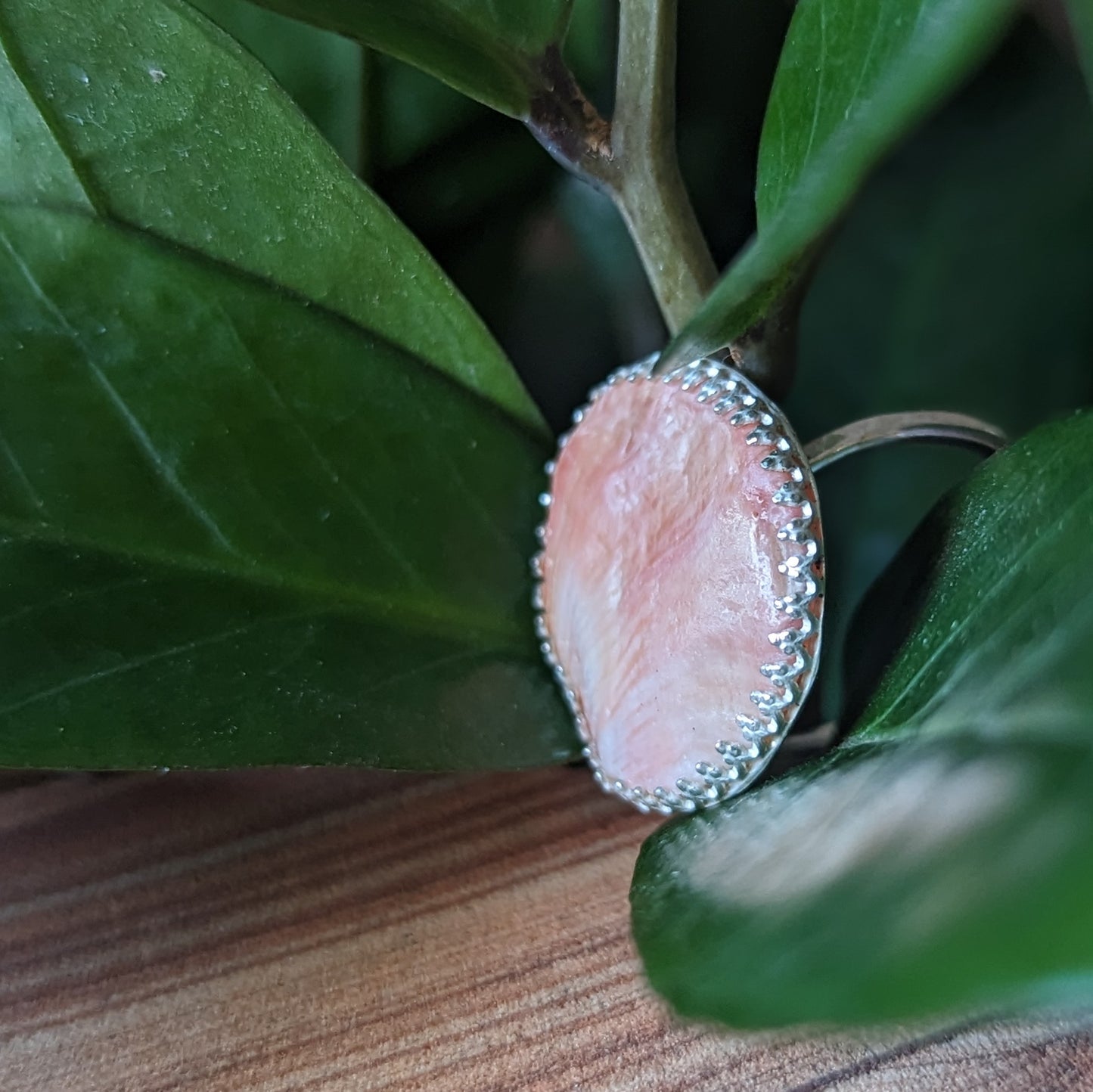 Pink & Coral Shell Fragment Ring