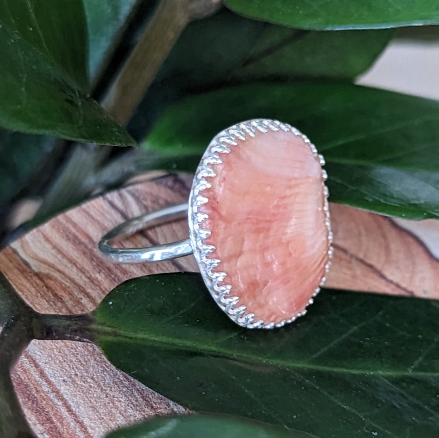 Pink & Coral Shell Fragment Ring