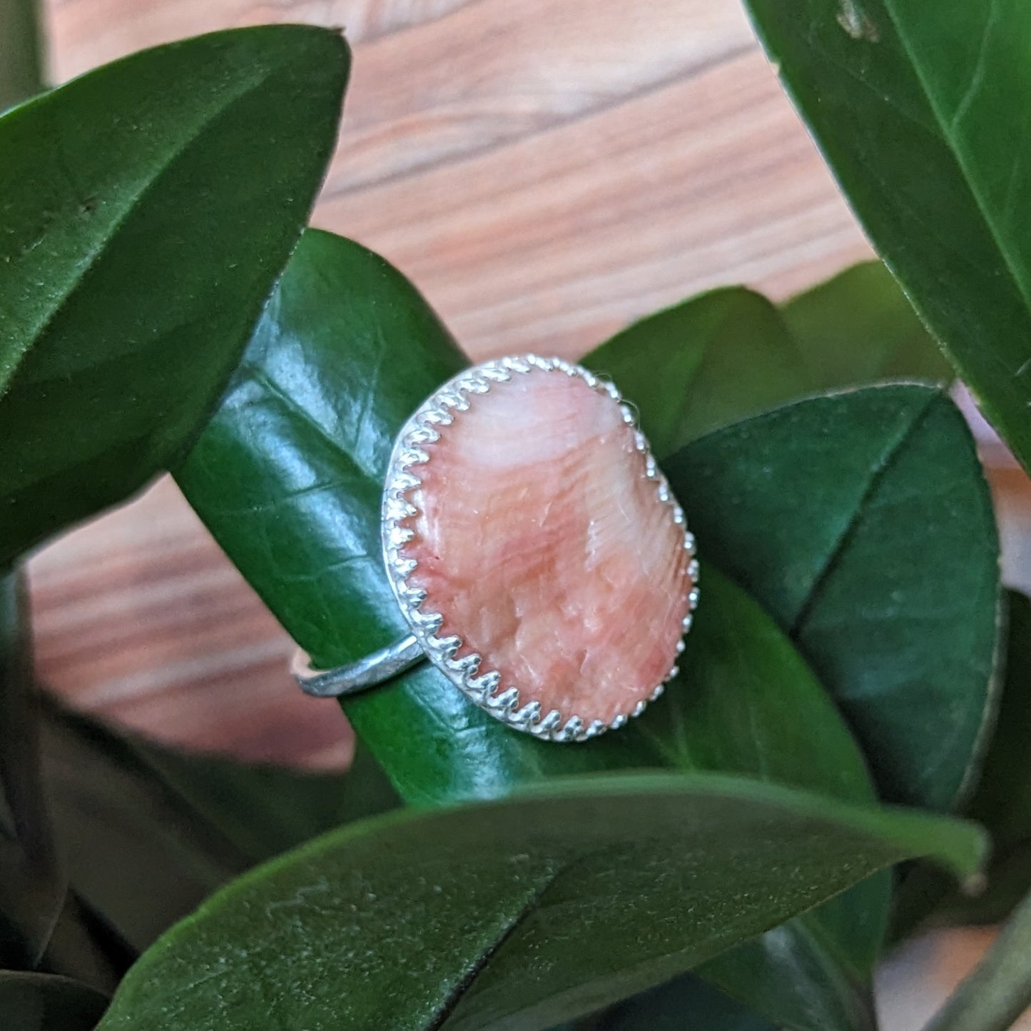Pink & Coral Shell Fragment Ring