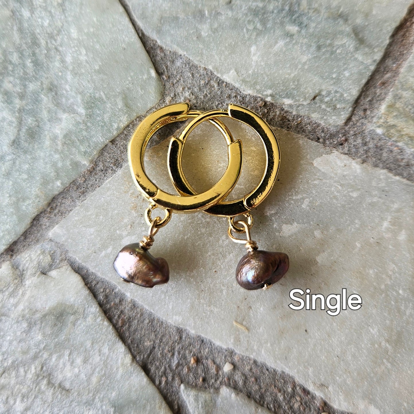 Keshi Pearls- Copper/Brown Huggies