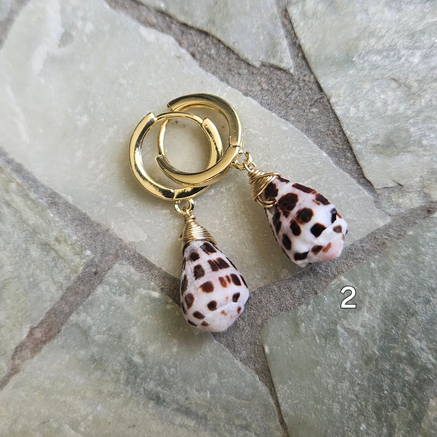 Dainty Hebrew Cone Shell Earrings