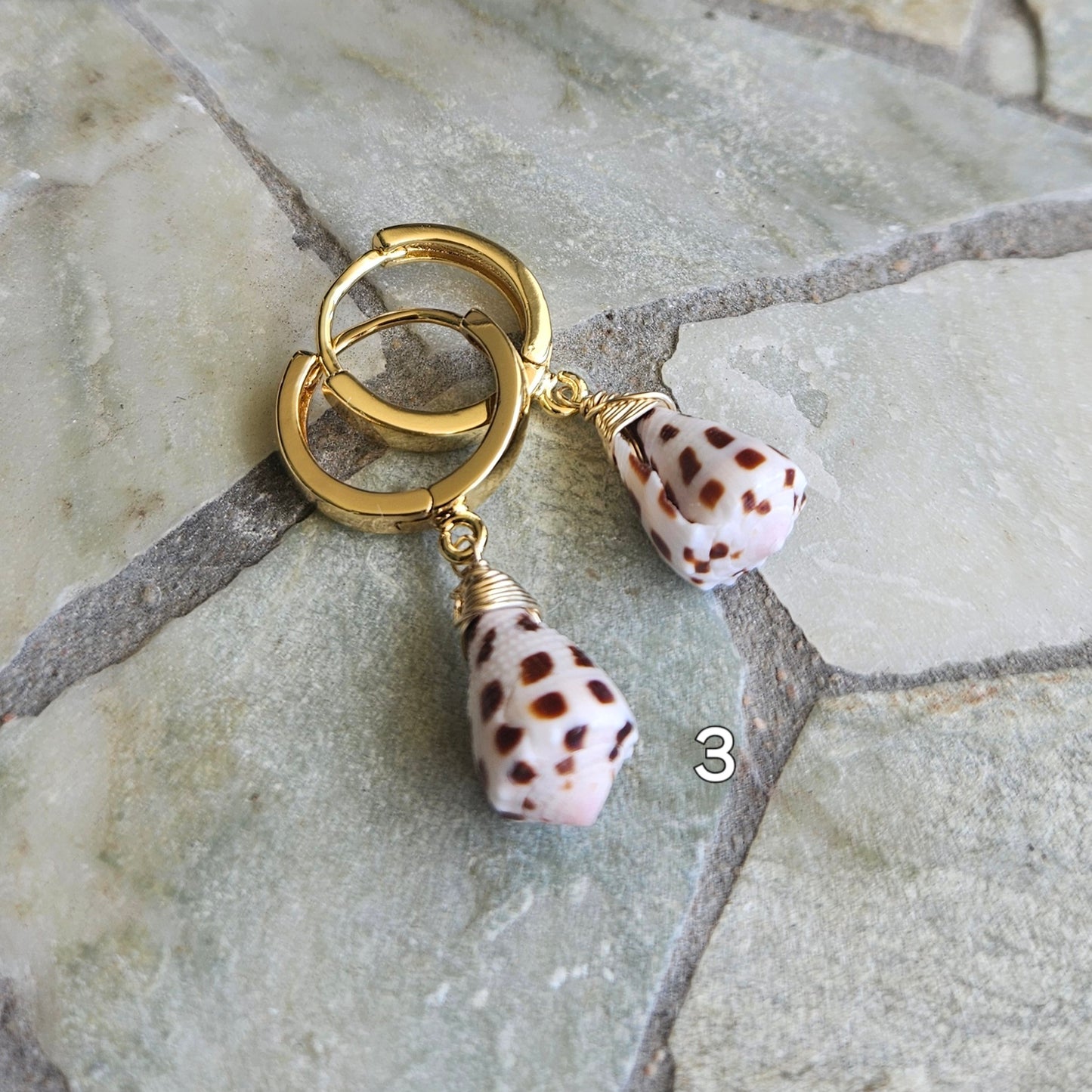 Dainty Hebrew Cone Shell Earrings