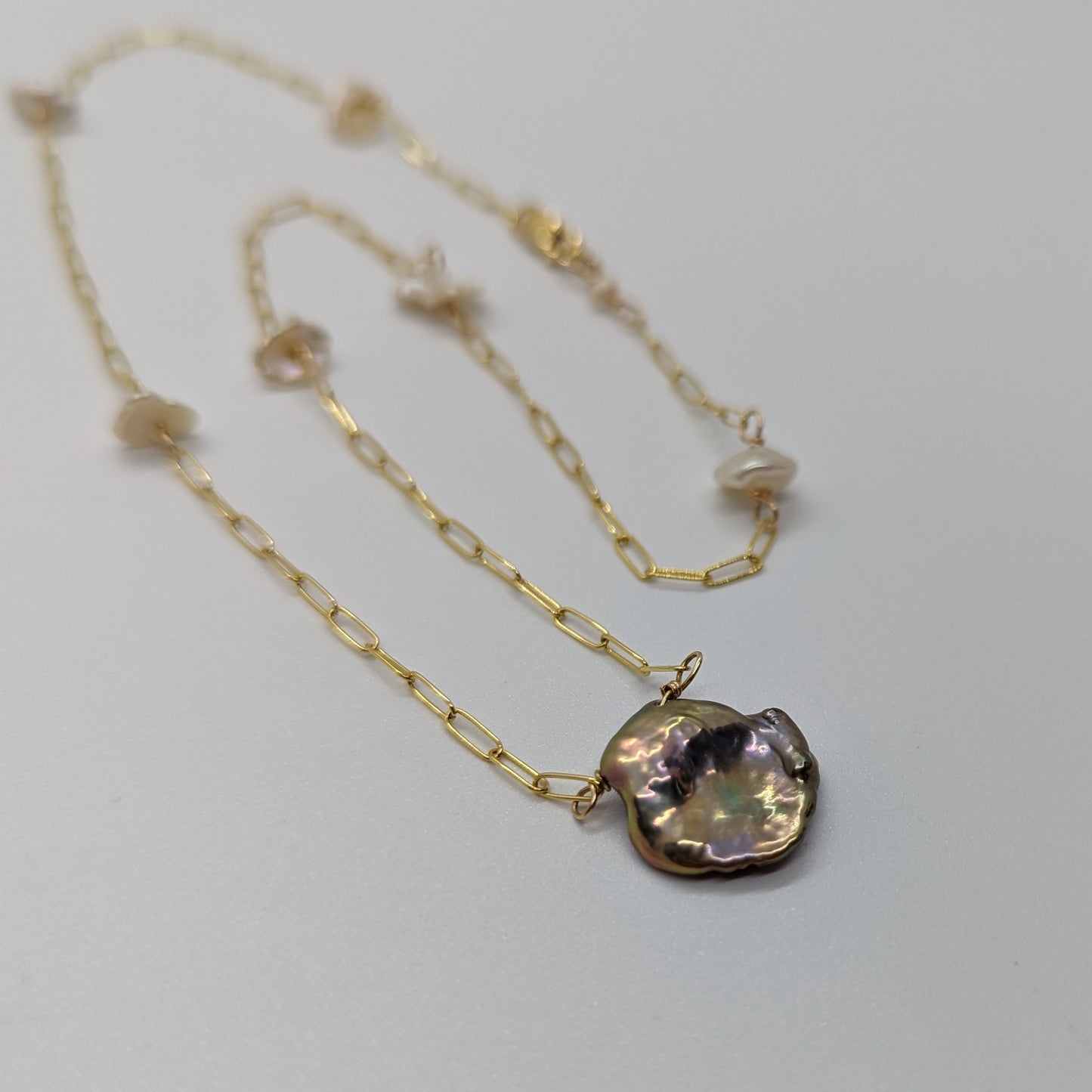 Keshi Pearl Satellite Necklace