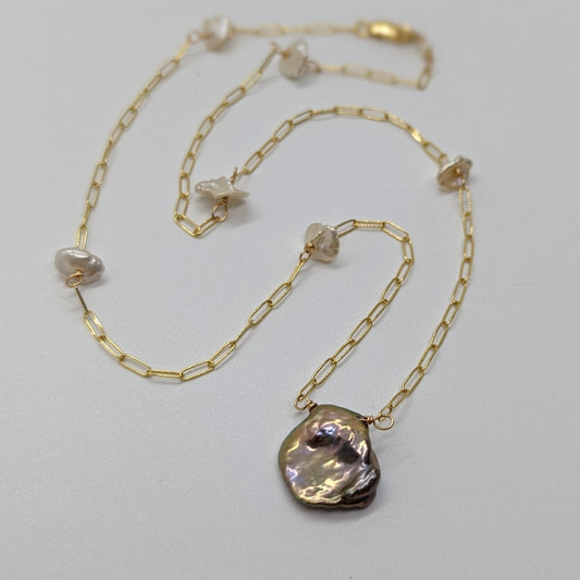 Keshi Pearl Satellite Necklace