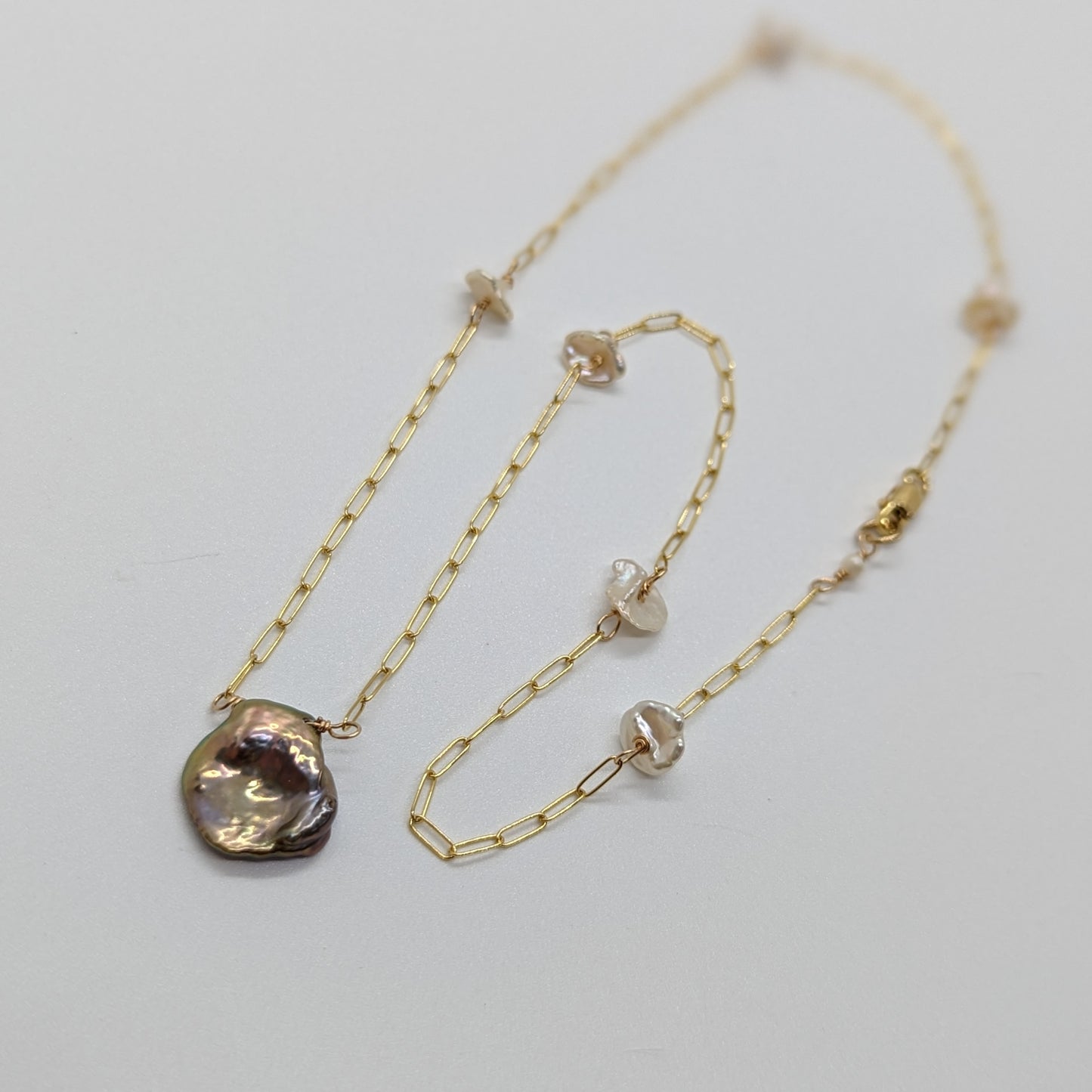 Keshi Pearl Satellite Necklace