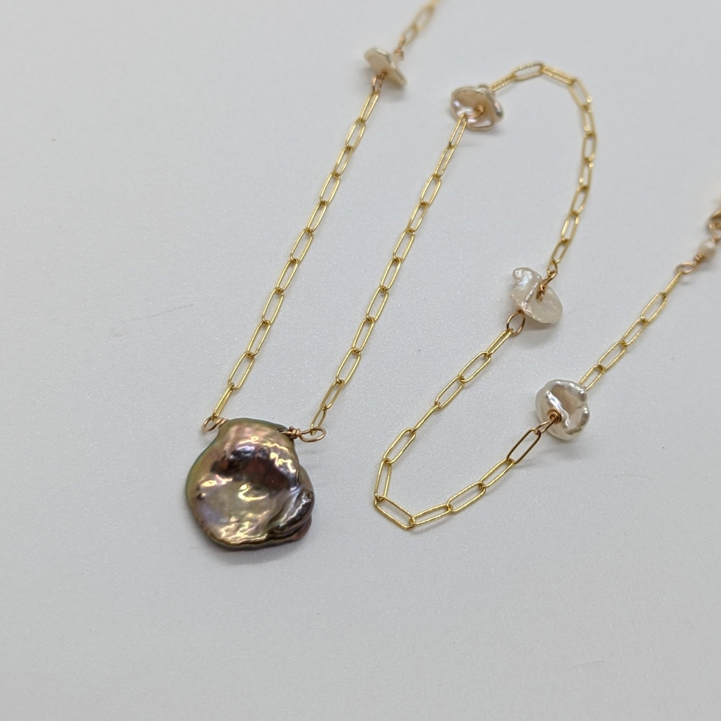 Keshi Pearl Satellite Necklace