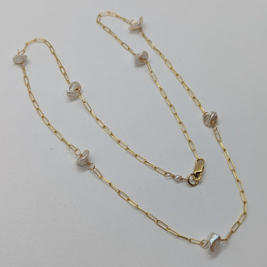 Dainty Keshi Satellite Necklace