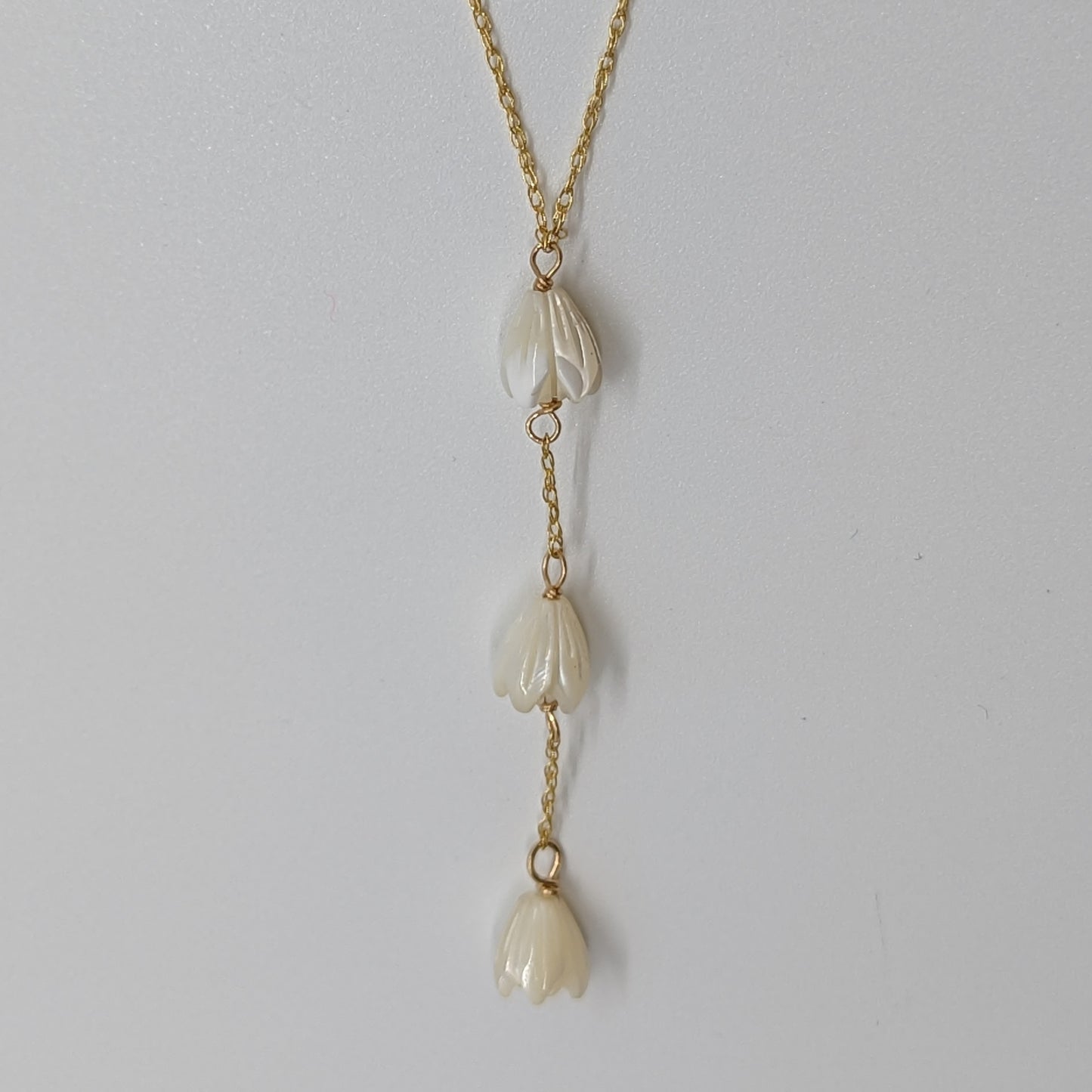 Triple Pikake Lariat Necklace