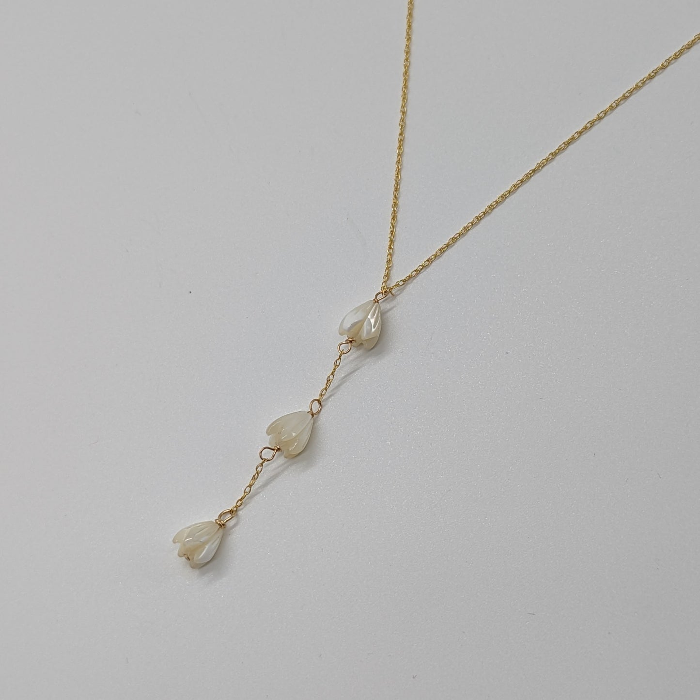 Triple Pikake Lariat Necklace