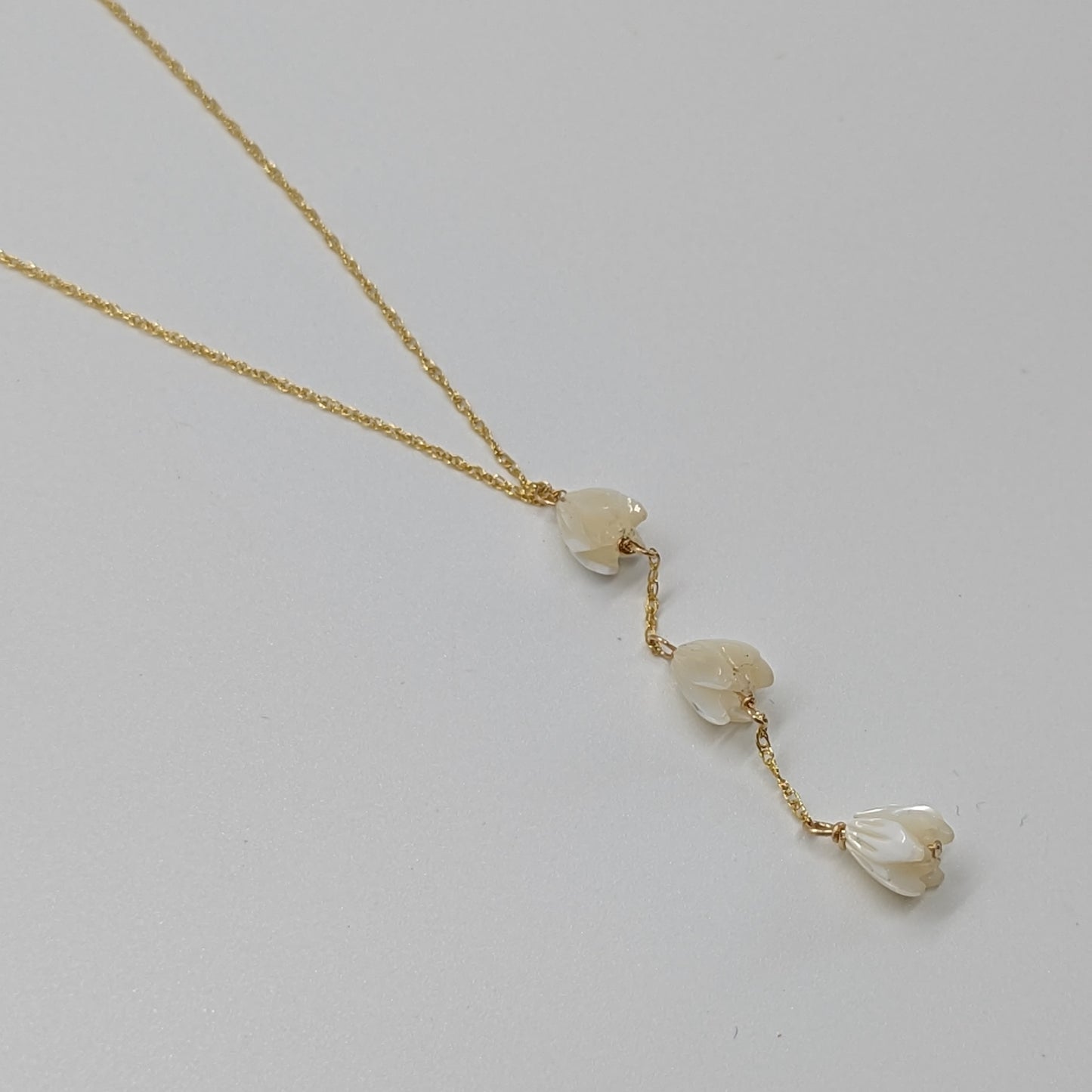 Triple Pikake Lariat Necklace