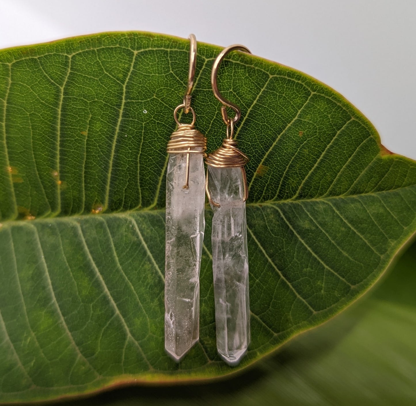 Brazilian Quartz Crystal Earrings