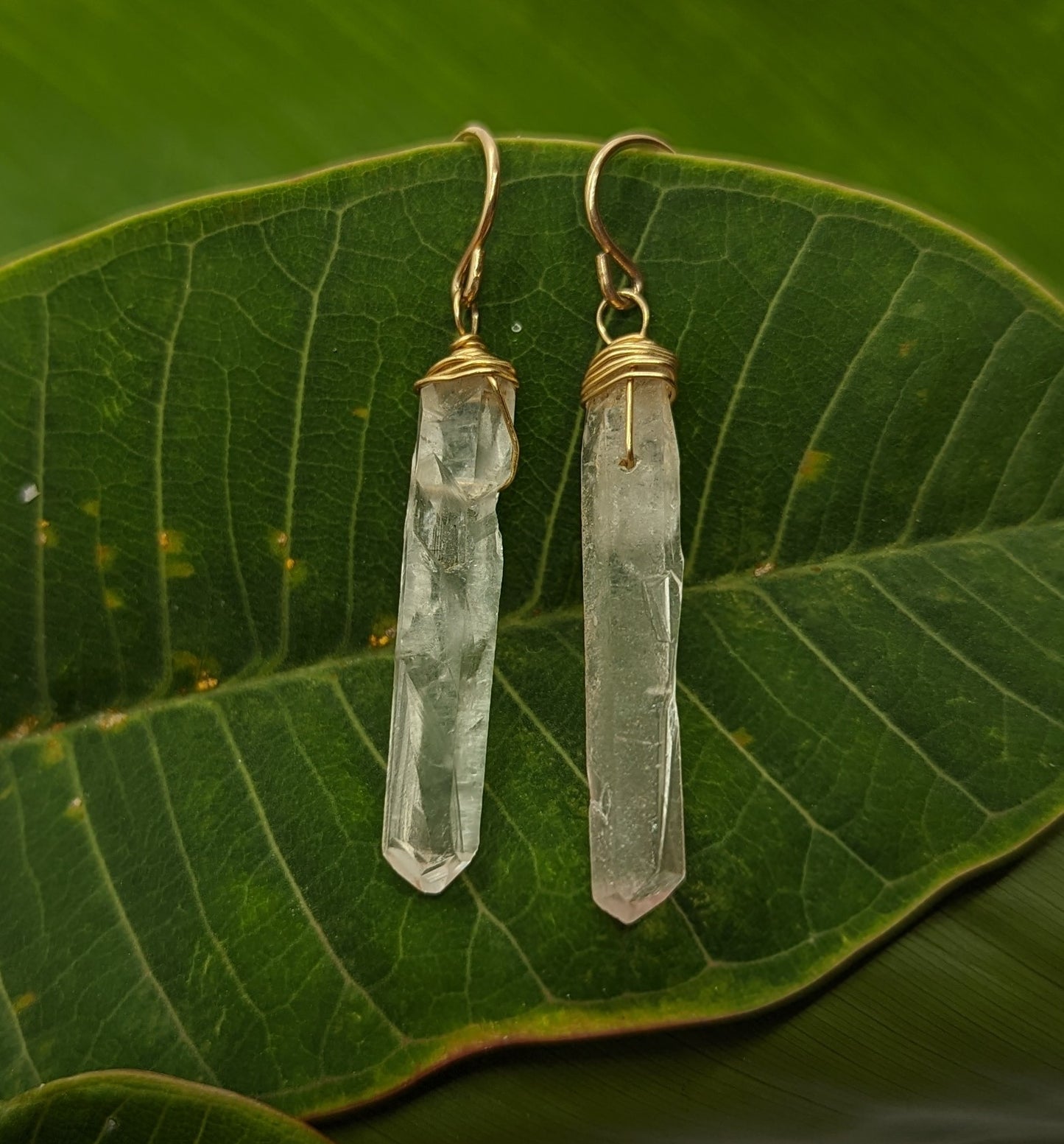 Brazilian Quartz Crystal Earrings