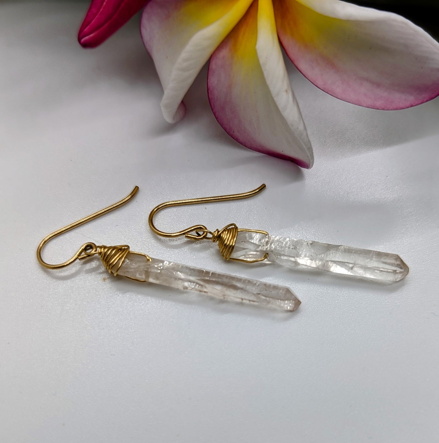 Brazilian Quartz Crystal Earrings