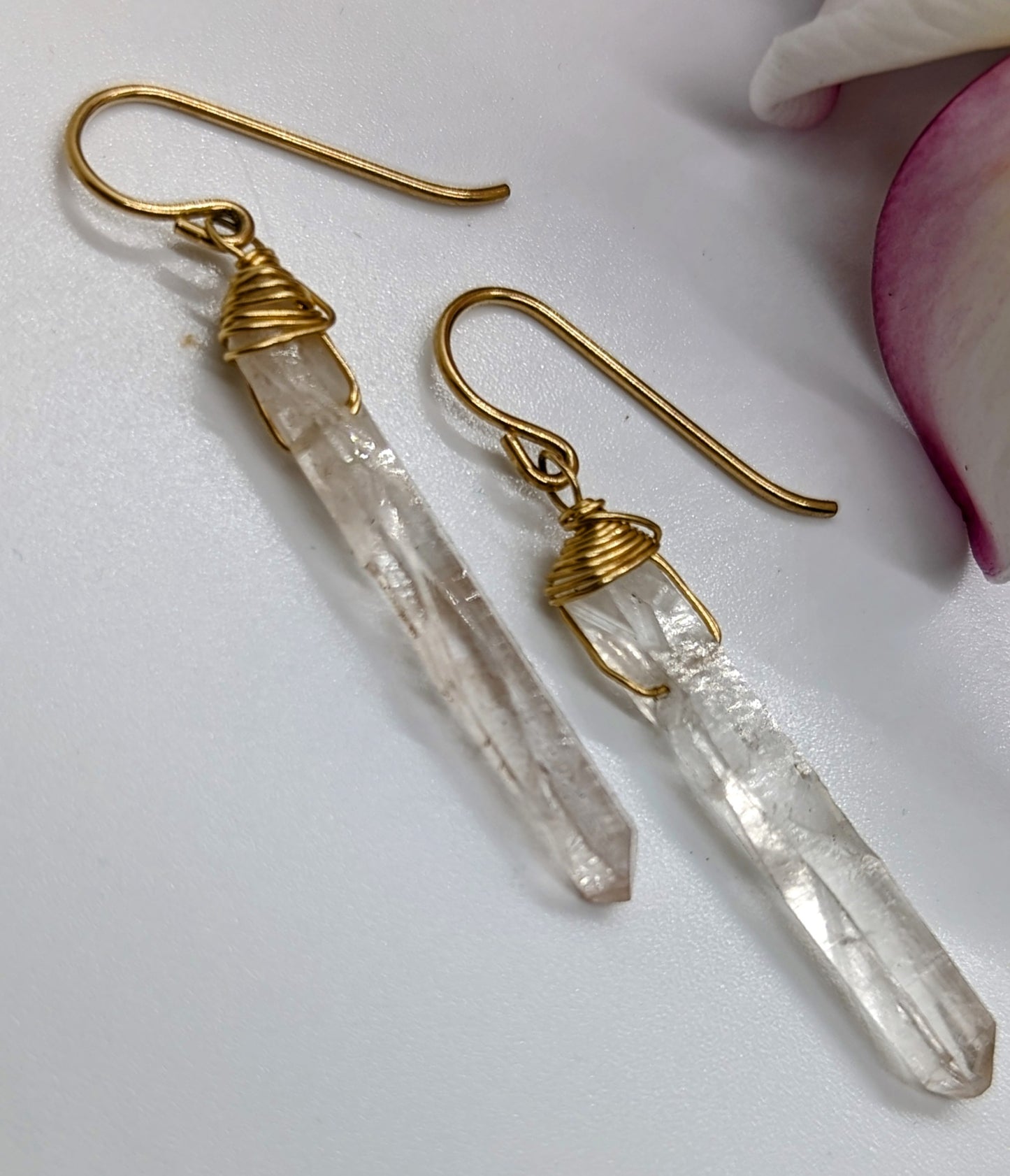 Brazilian Quartz Crystal Earrings