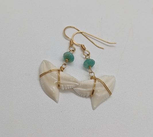 Tiger Shark Teeth Earrings