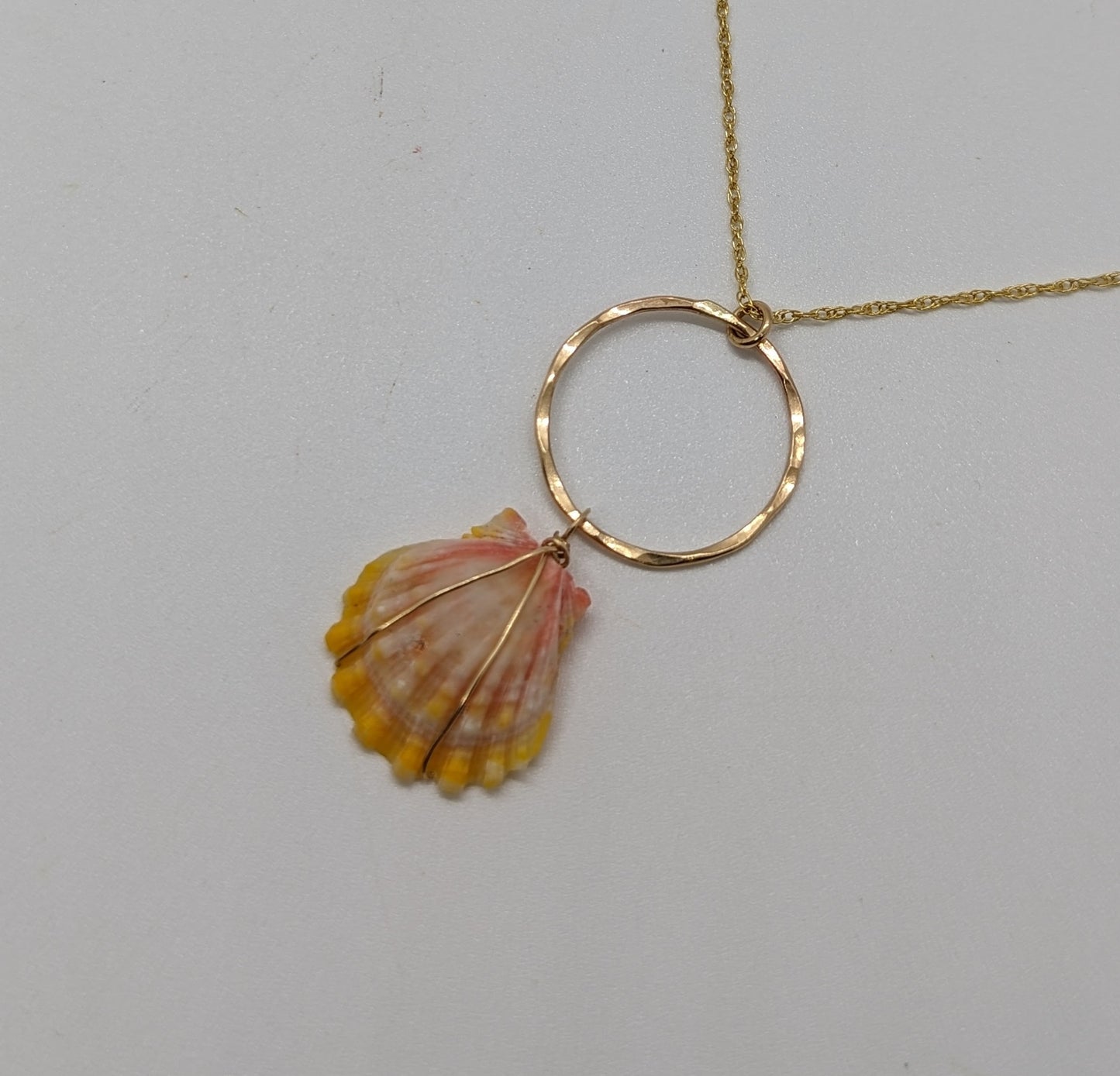 Sunrise Shell Necklace with Hoop