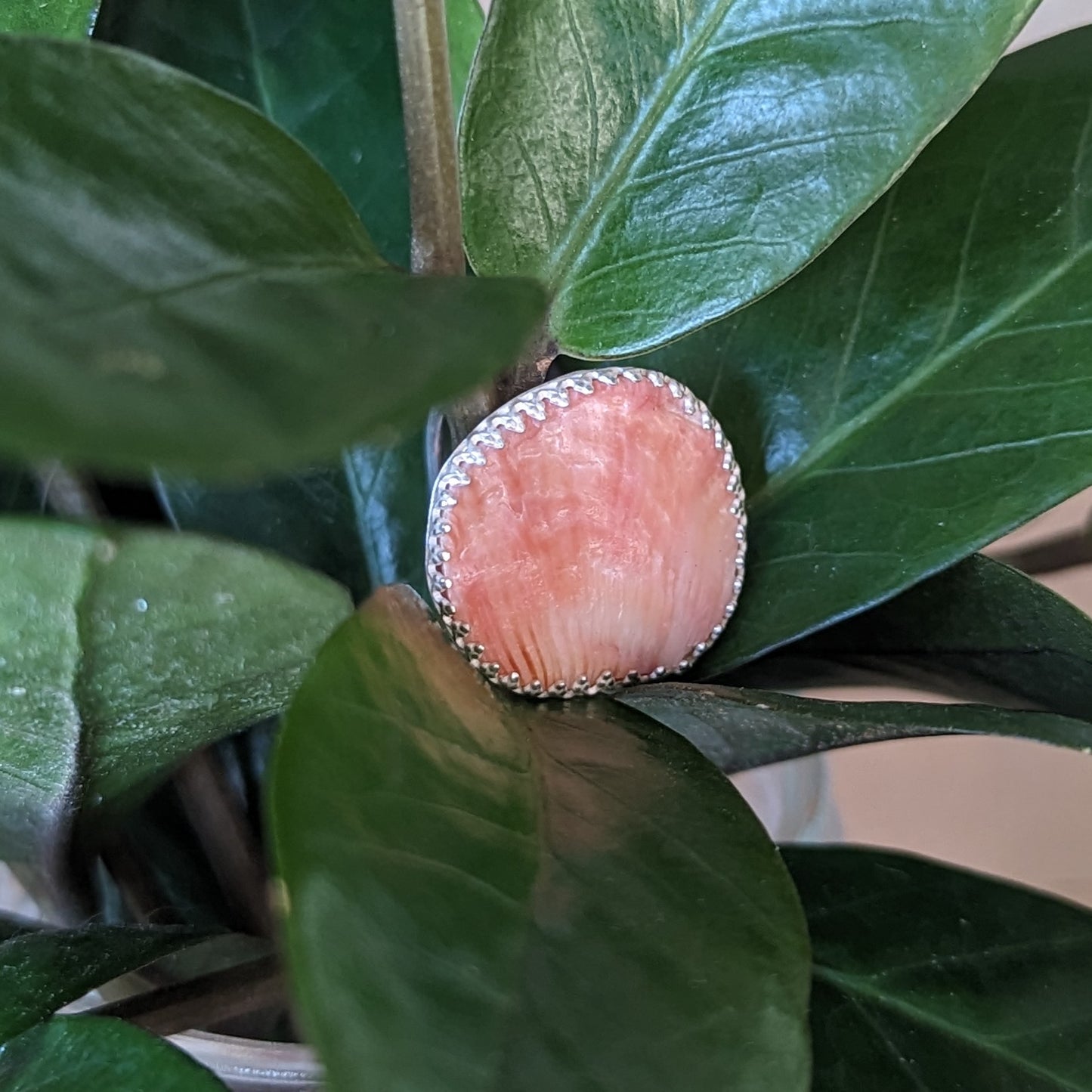 Pink & Coral Shell Fragment Ring