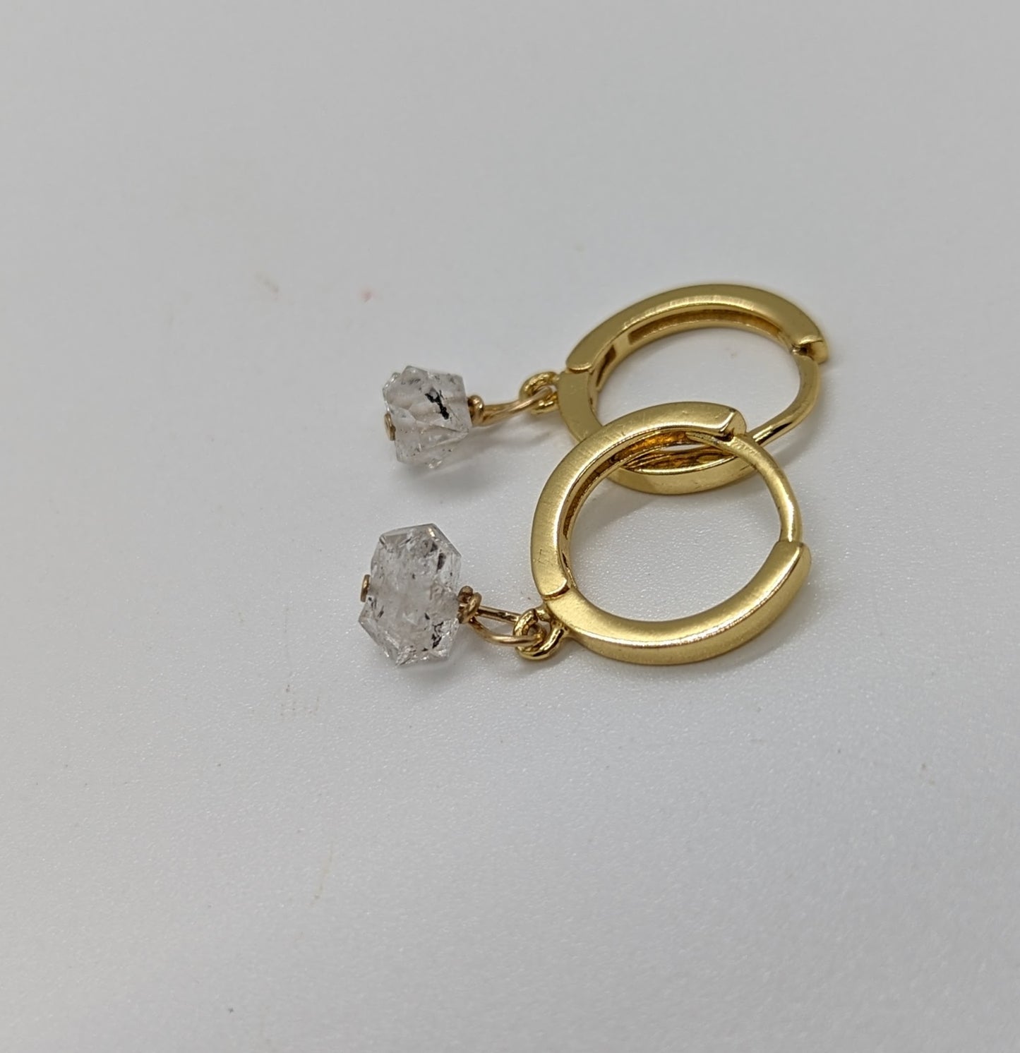 Raw Herkimer Diamond Huggies