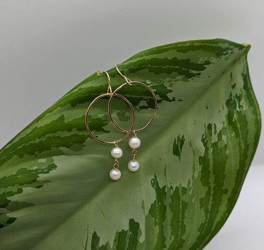 Freshwater Pearl Hoop Earrings