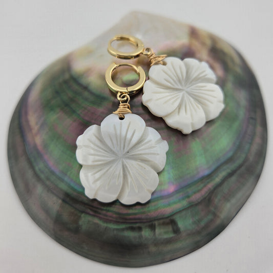 Hibiscus Flower Earrings - Medium