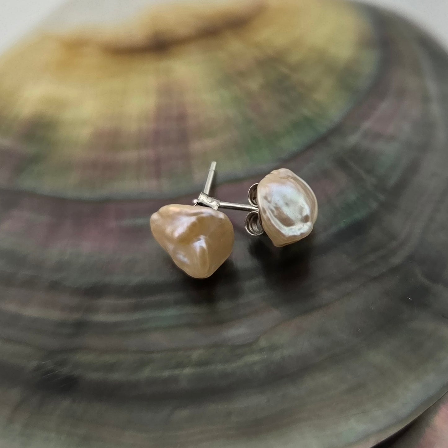Pink Keshi Pearl Studs