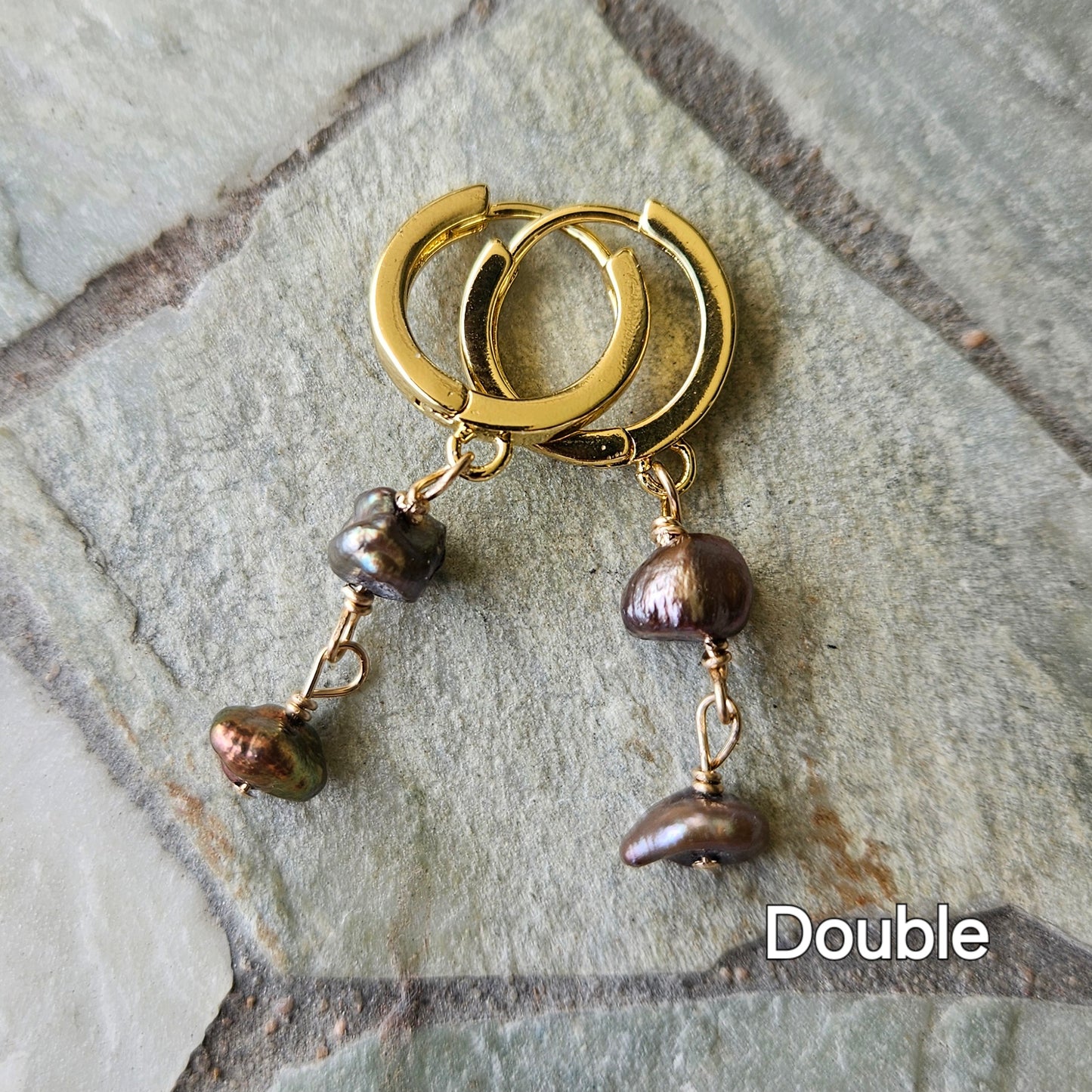 Keshi Pearls- Copper/Brown Huggies