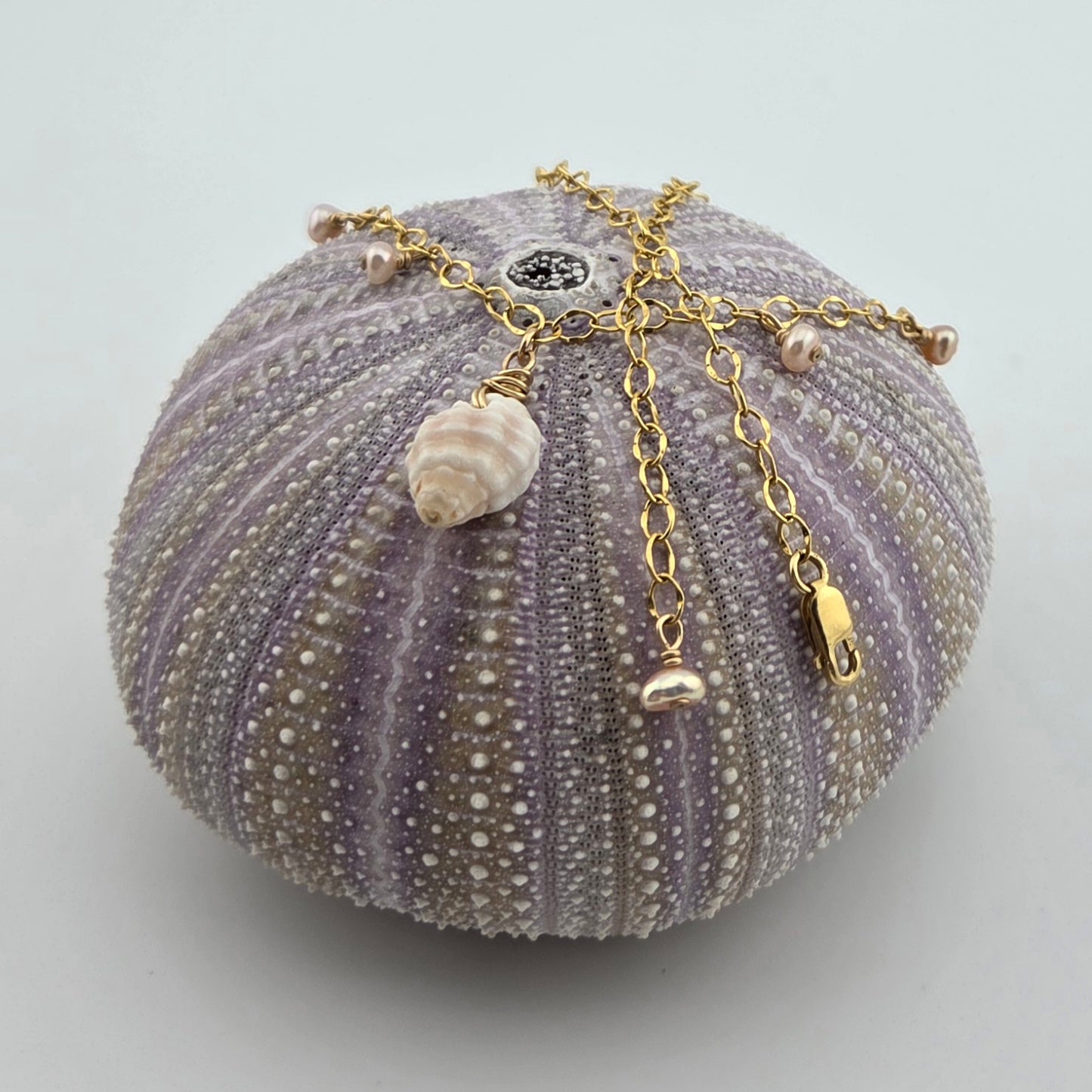 Lattice Miter Necklace with Pearls