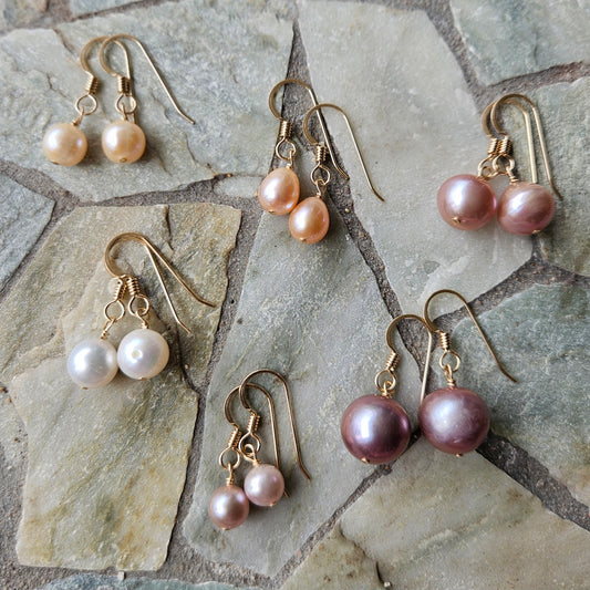 Gold-Filled Pearl Earrings