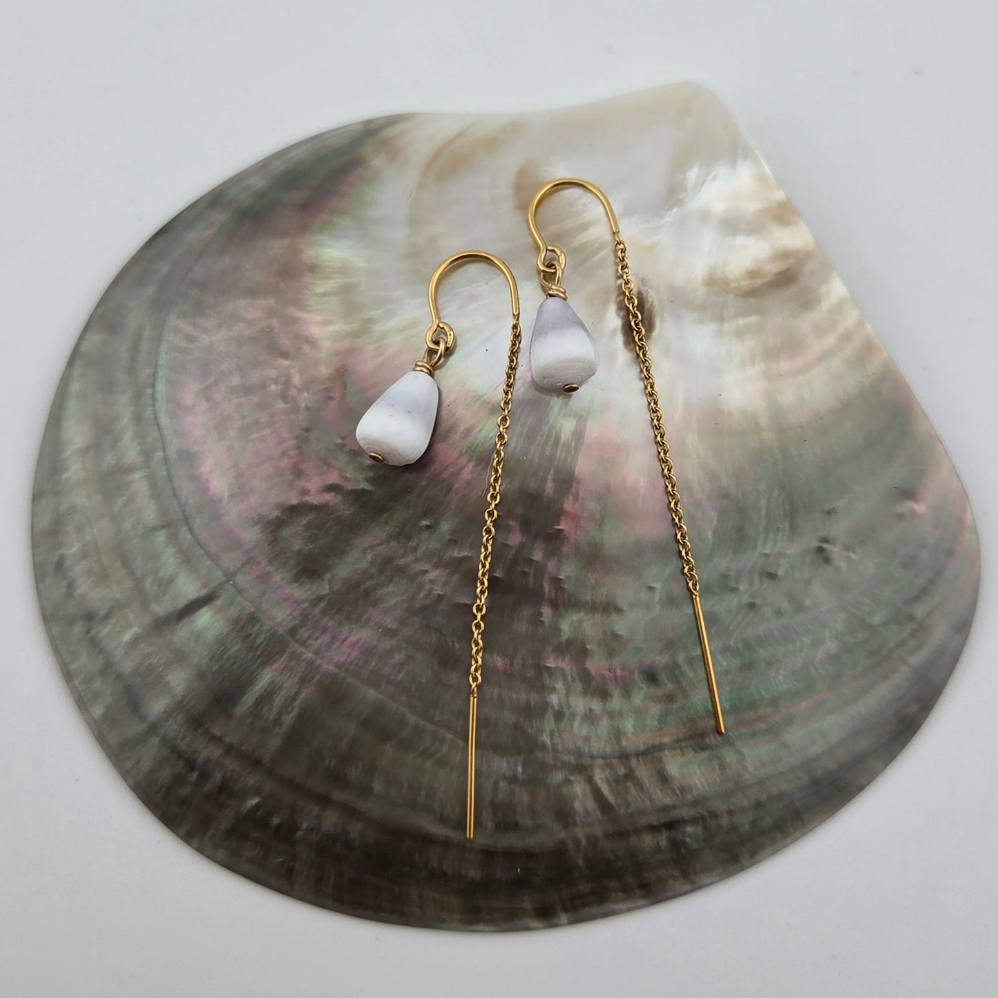 Tiny Hawaiian Cone Shell Earrings
