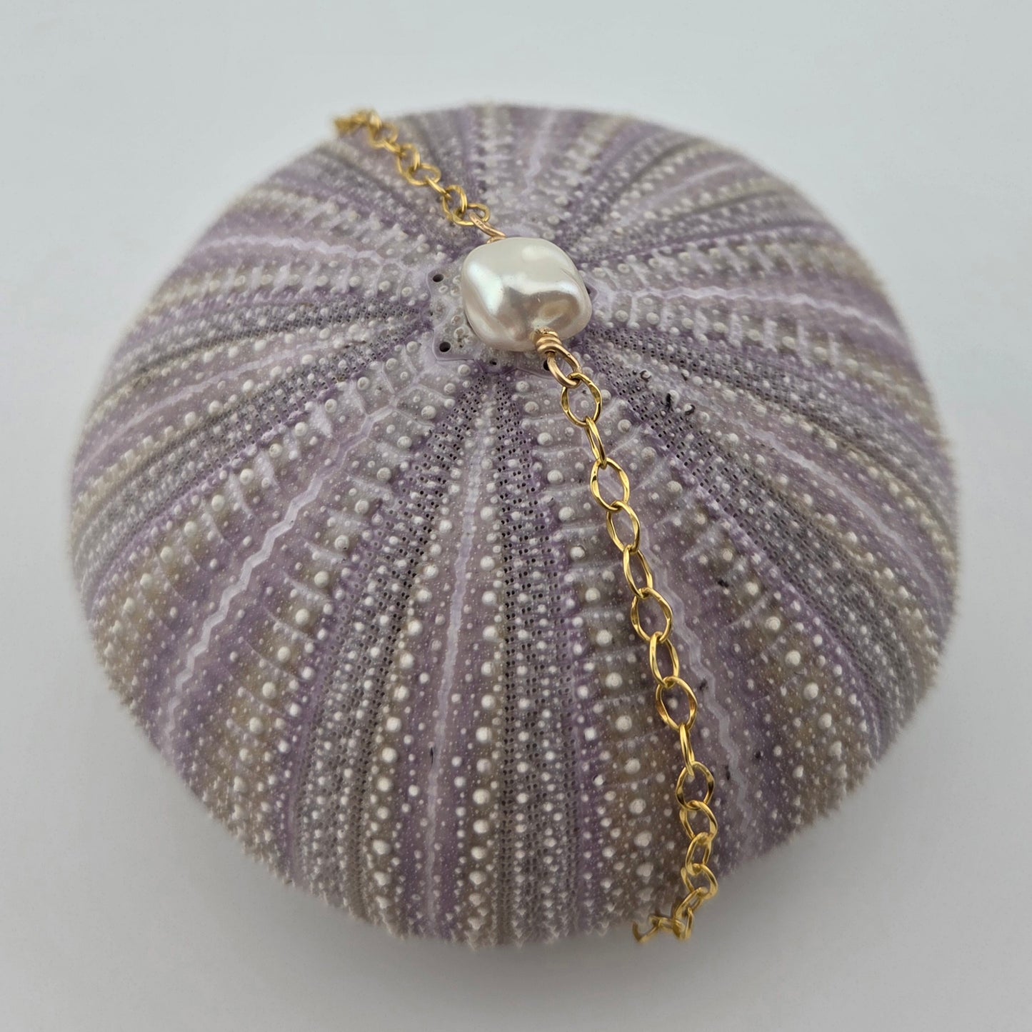 White Keshi Pearl Necklace