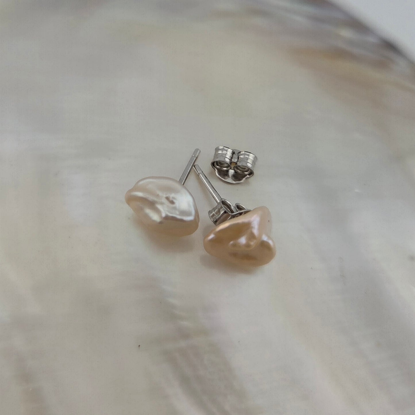 Pink Keshi Pearl Studs