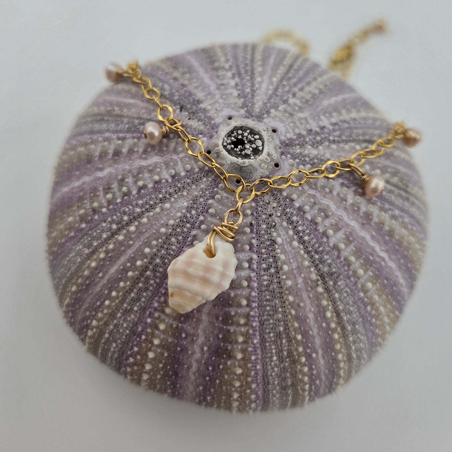 Lattice Miter Necklace with Pearls