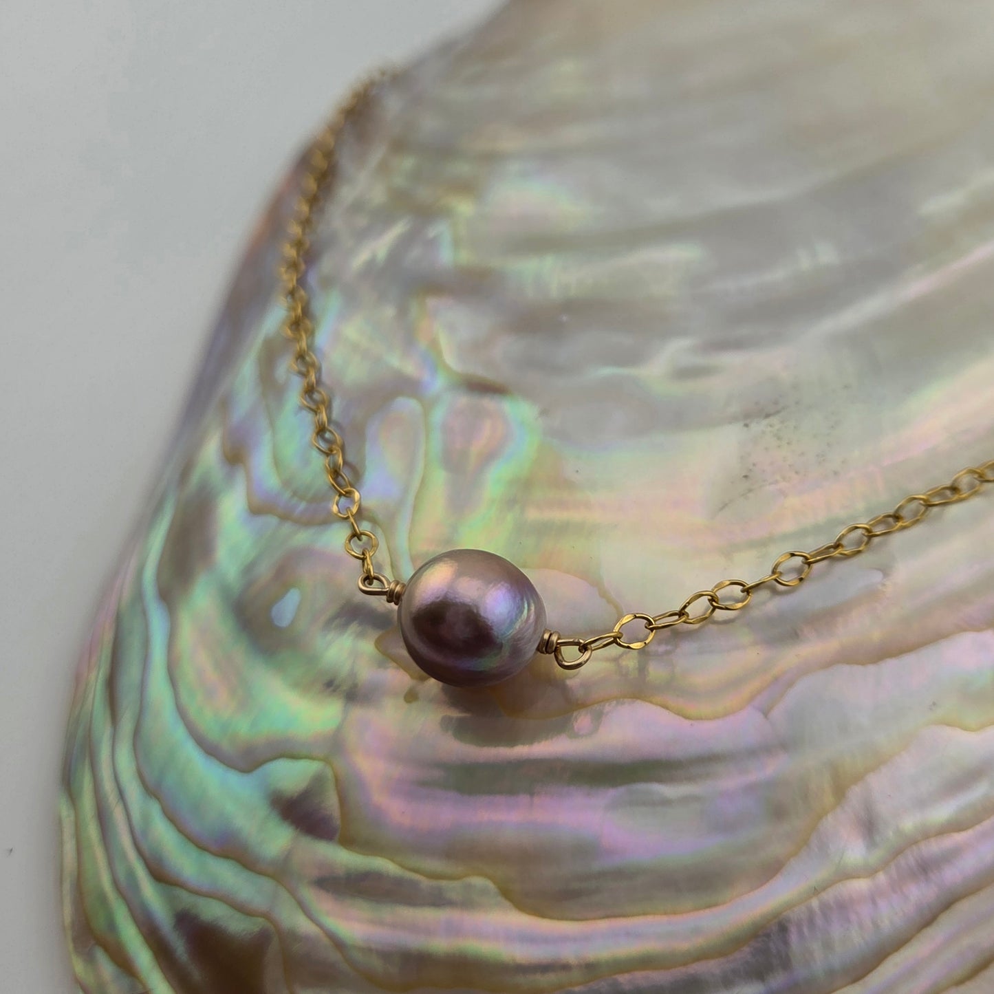 Purple Edison Pearl Necklace